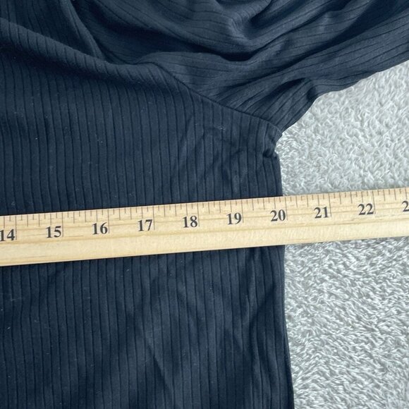 Splendid Womens Black Ribbed Long-Sleeve Tee XXL NWT 2805 - Picture 6 of 9